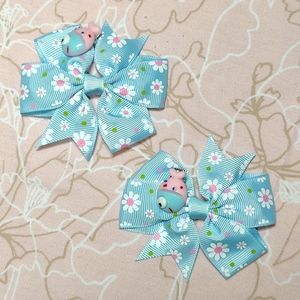 *Luxe 4 Piece Clip On Hair Bow Set